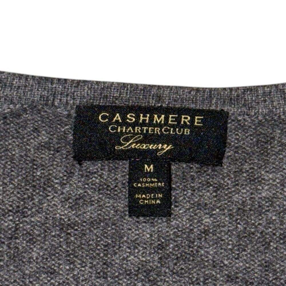 Charter Club 100% Cashmere Cardigan M Gray Black Ombre Open Front Luxury